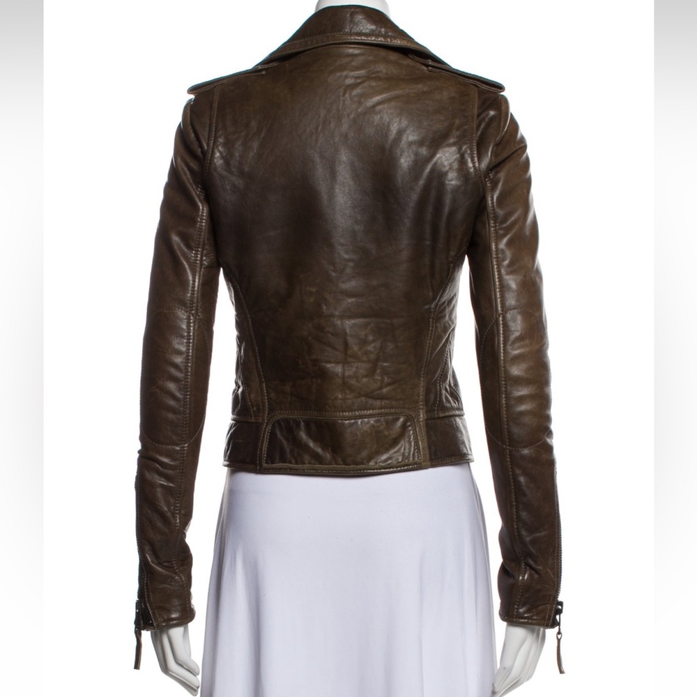 ‼️SOLD‼️ BALENCIAGA 2009 Brown Leather Moto Biker Jacket - Picture 3 of 3